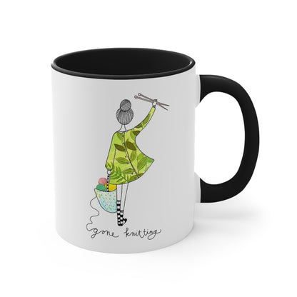 Knitting Lady: Accent Coffee Mug, 11oz