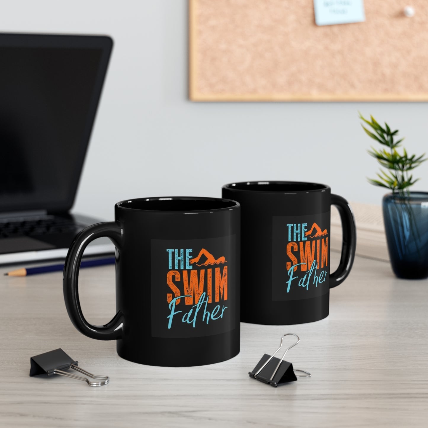 Swim Father 11oz Black Mug