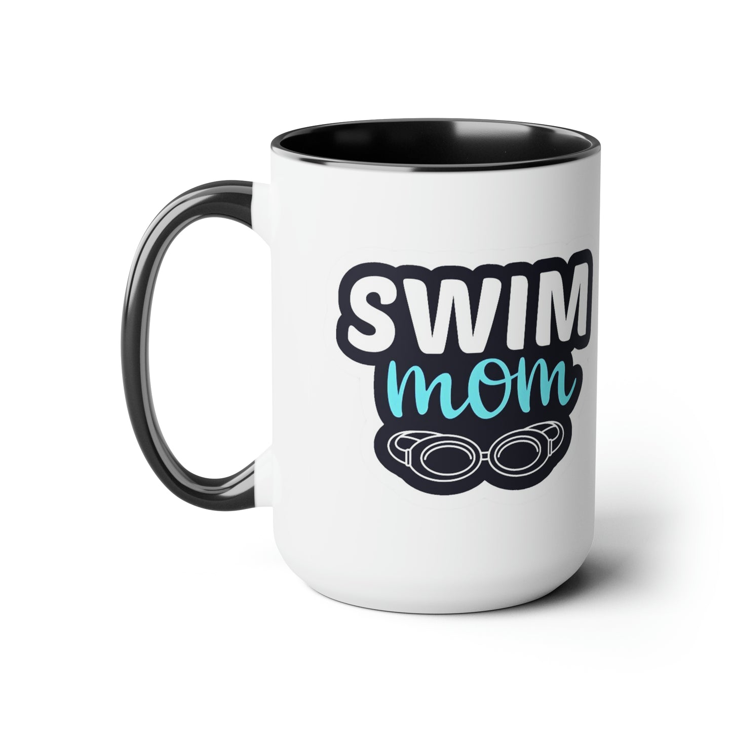 Swim Mom Two-Tone Coffee Mugs, 15oz