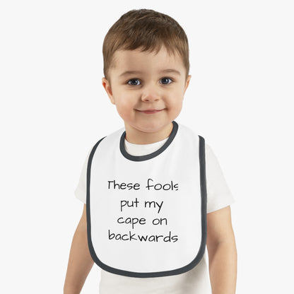 My baby cape: Baby Contrast Trim Jersey Bib