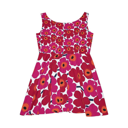 Red Floral: Women's Skater Dress (AOP)