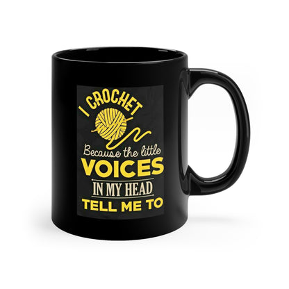 Crochet Humor: 11oz Black Mug