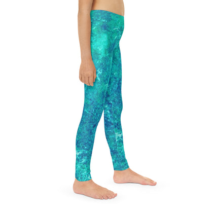 Caribbean Blue Youth Full-Length Leggings (AOP)