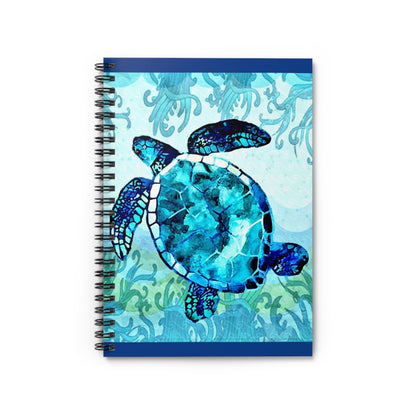 Dark Blue Turtle Journal Spiral Notebook - Ruled Line