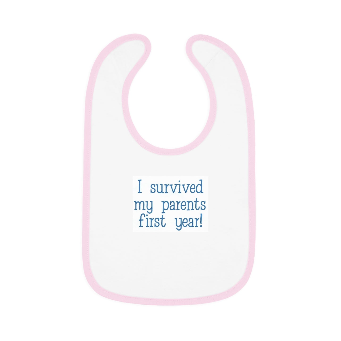 I survived bib: Baby Contrast Trim Jersey Bib