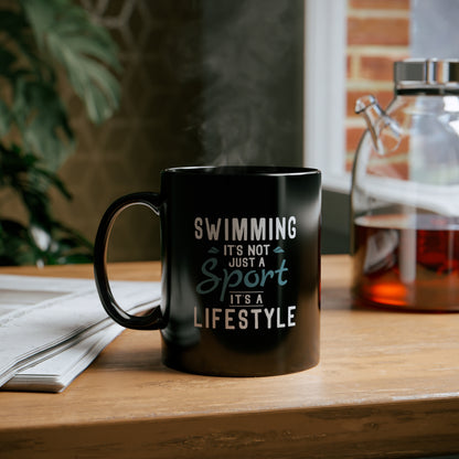 Swimming is a Lifestyle 11oz Black Mug