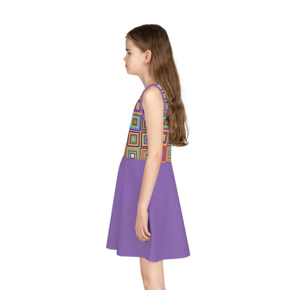 Purple Patches Girls' Sleeveless Sundress (AOP)