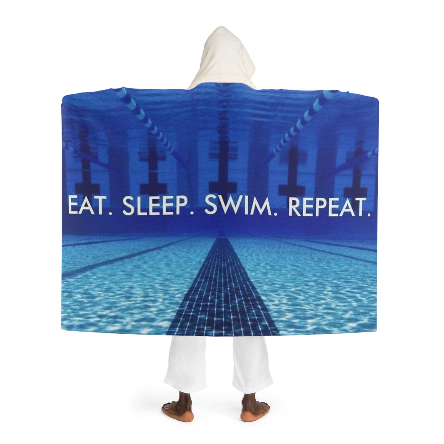 Swimmer's Hooded Sherpa Fleece Blanket