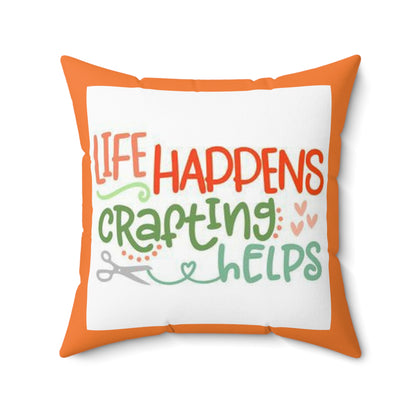 Bright and cheerful crafty pillow: Spun Polyester Square Pillow