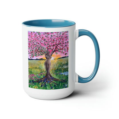 Inspiration of Rebirth/Change Two-Tone Coffee Mugs, 15oz