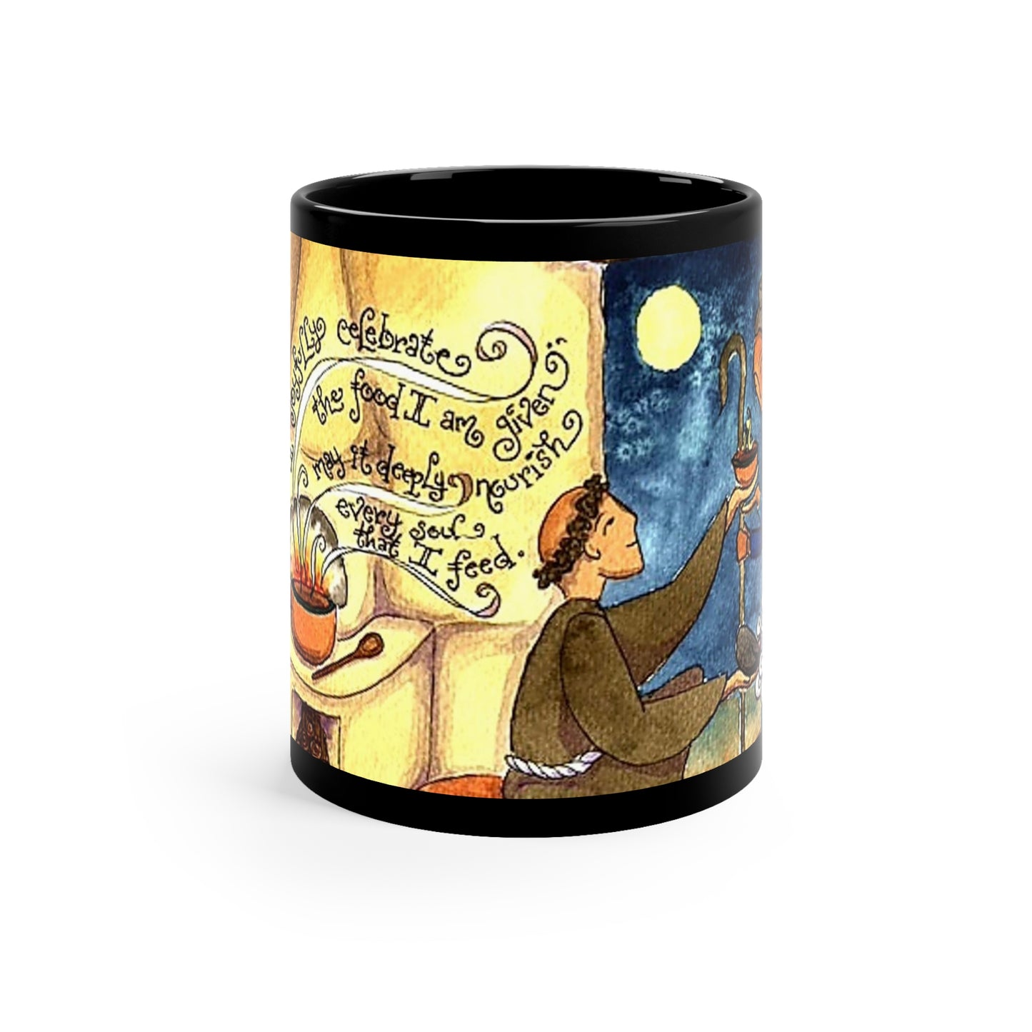 The Cook's Saint, San Pasqual: 11oz Black Mug