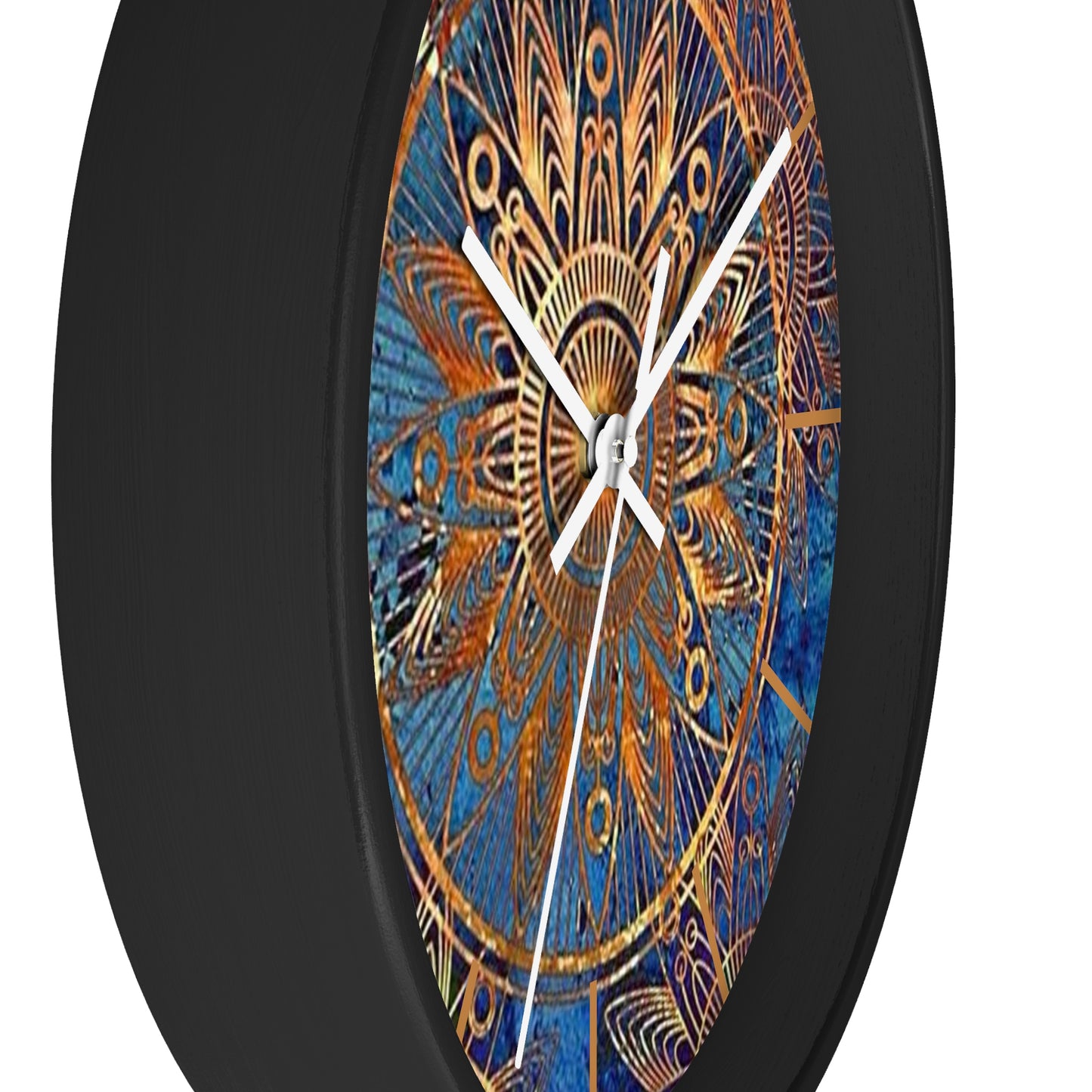 Elegant Blue & Rust Wall Clock