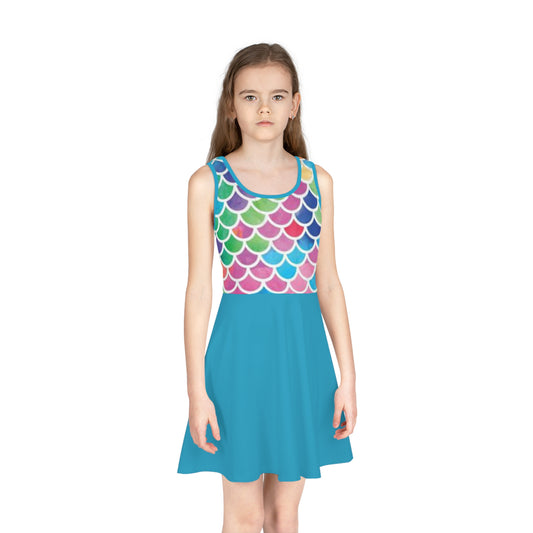 Girls' Sleeveless Mermaid Sundress (AOP)