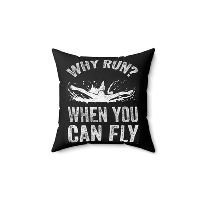 Swim Fly: Spun Polyester Square Pillow