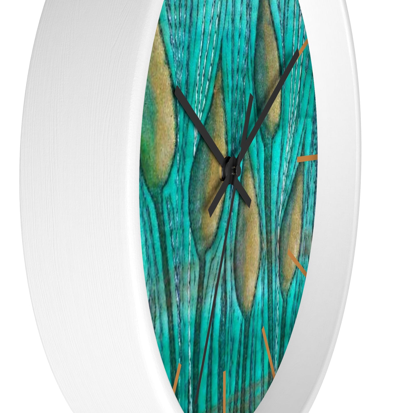 Turquoise Plantscape Wall Clock