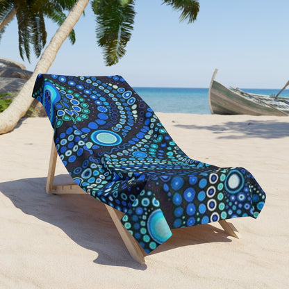 Blue Bubbles Beach Towel