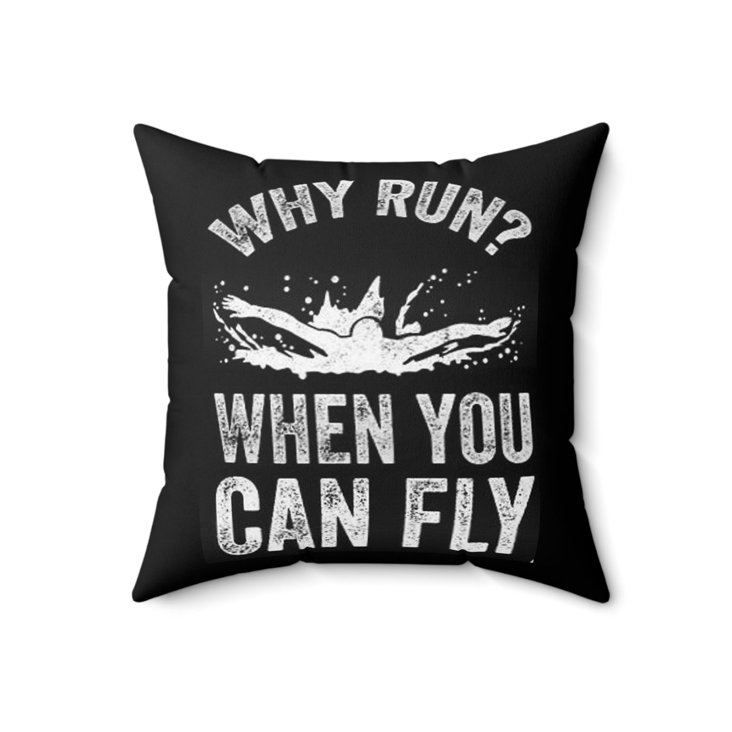 Swim Fly: Spun Polyester Square Pillow