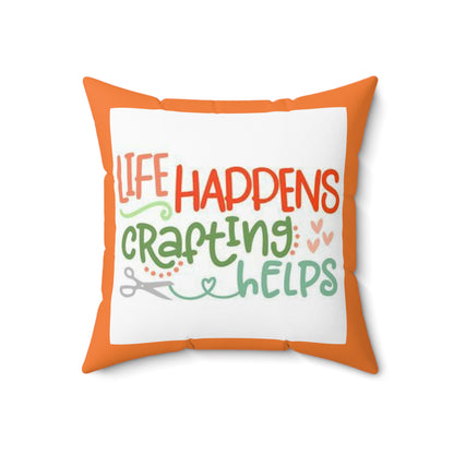 Bright and cheerful crafty pillow: Spun Polyester Square Pillow