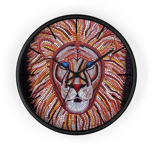 Red Bubble Lion Wall Clock