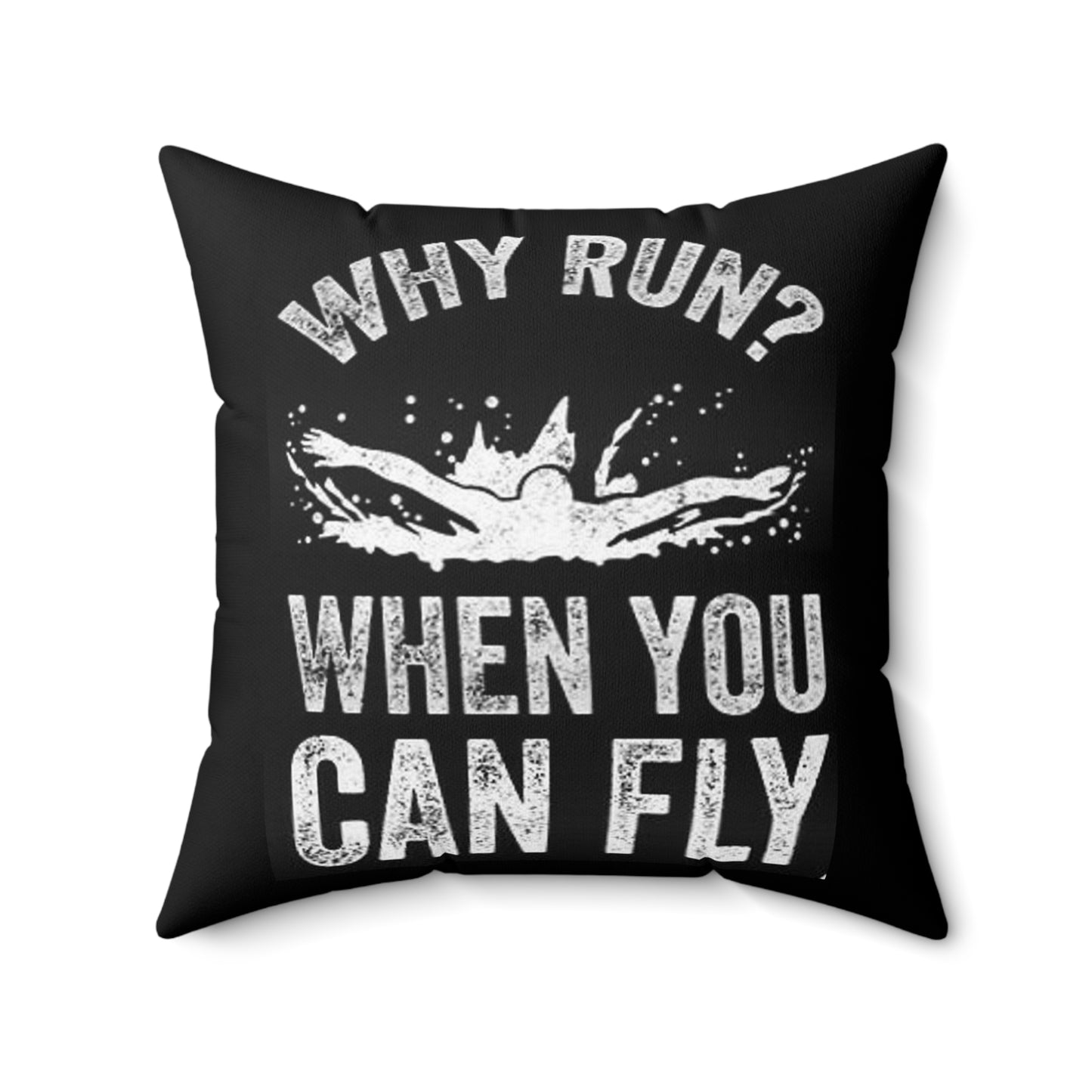 Swim Fly: Spun Polyester Square Pillow