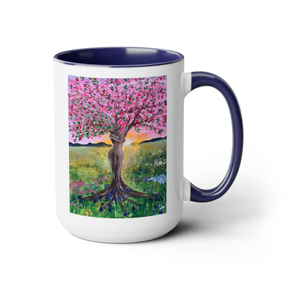 Inspiration of Rebirth/Change Two-Tone Coffee Mugs, 15oz