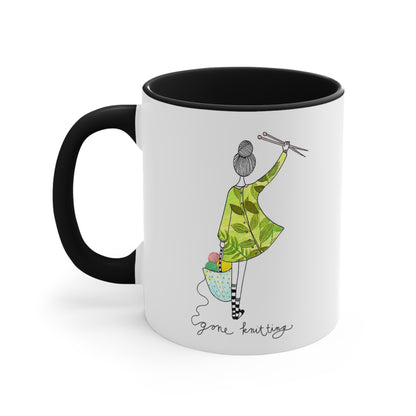 Knitting Lady: Accent Coffee Mug, 11oz