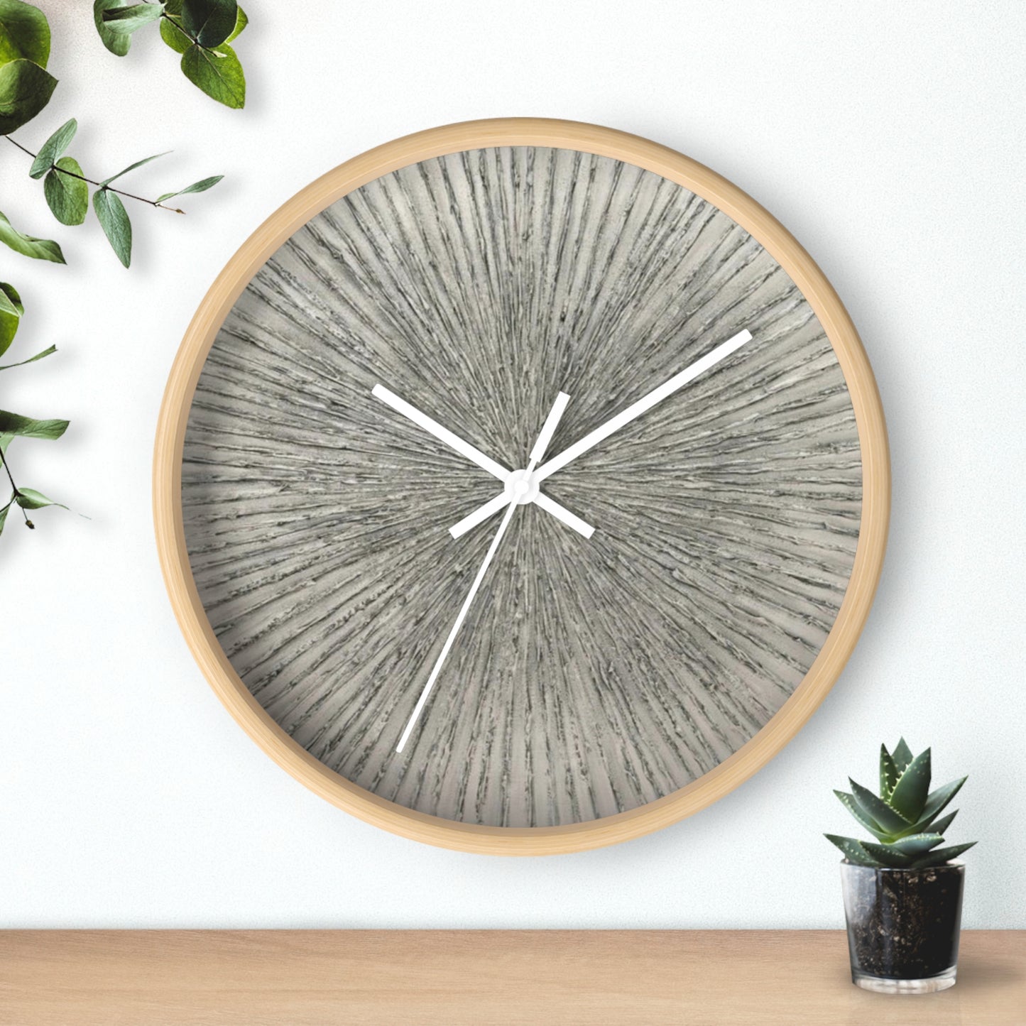 Beige Burst Black Accented Wall Clock