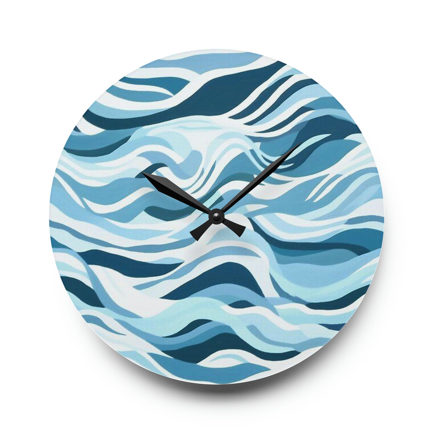 Blue Sea Waves Acrylic Wall Clock