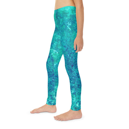 Caribbean Blue Youth Full-Length Leggings (AOP)