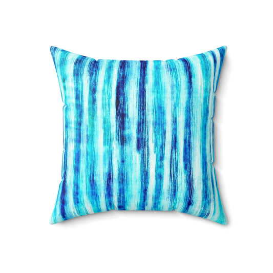 Blue Waterfall Spun Polyester Square Pillow