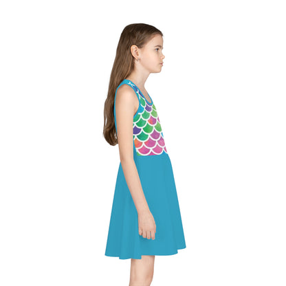 Girls' Sleeveless Mermaid Sundress (AOP)