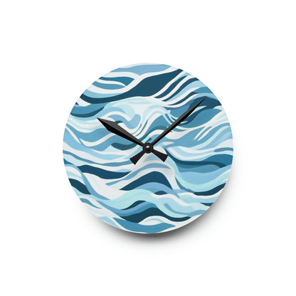 Blue Sea Waves Acrylic Wall Clock