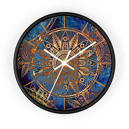 Elegant Blue & Rust Wall Clock