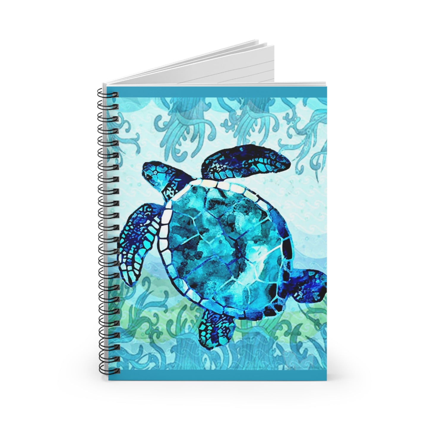 Blue Turtle Journal Spiral Notebook - Ruled Line