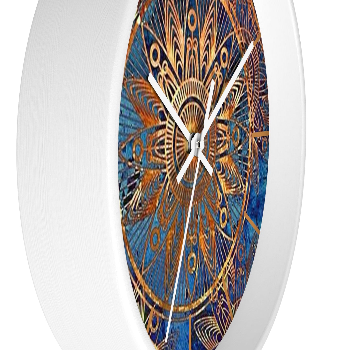 Elegant Blue & Rust Wall Clock