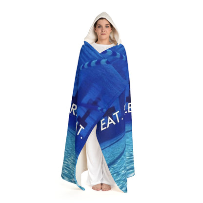 Swimmer's Hooded Sherpa Fleece Blanket