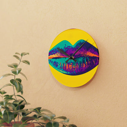 Lips Acrylic Round Wall Clock