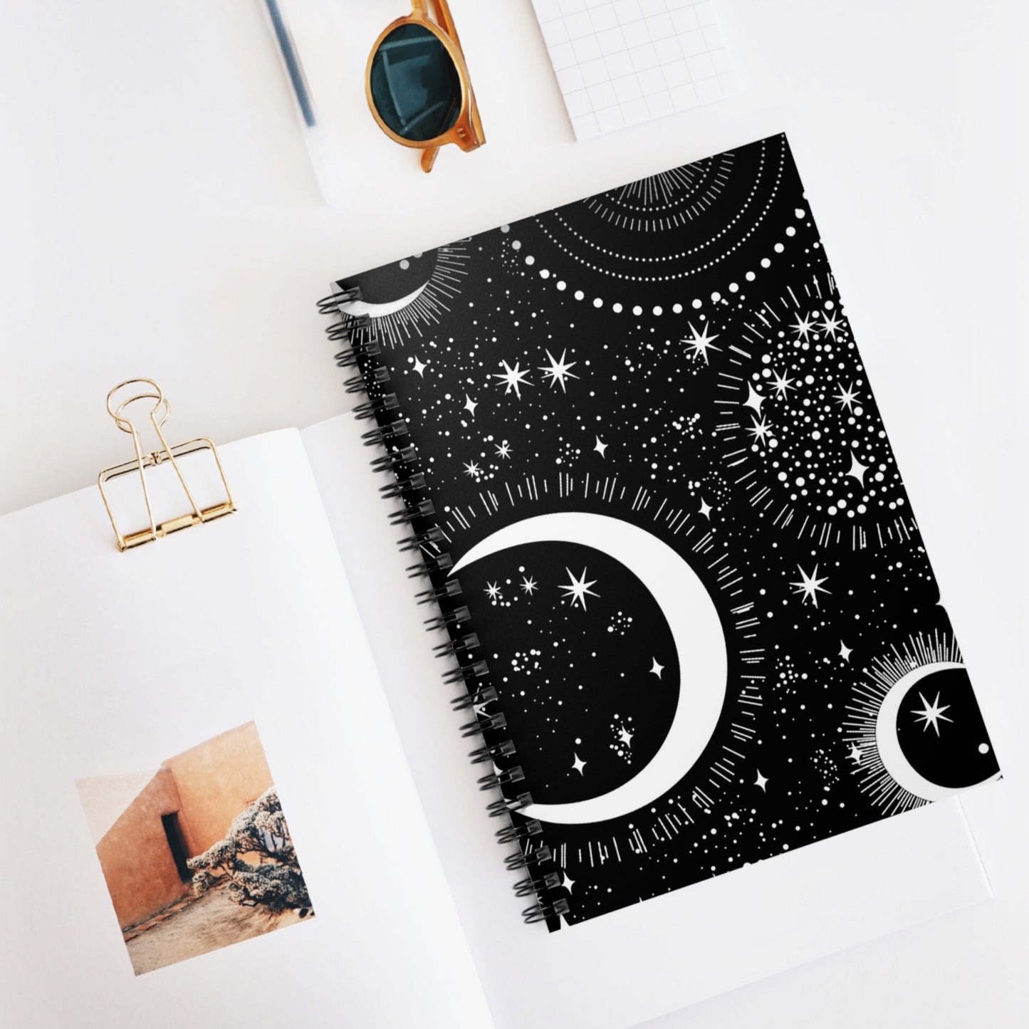 Moons and Stars Journal Spiral Notebook - Ruled Line