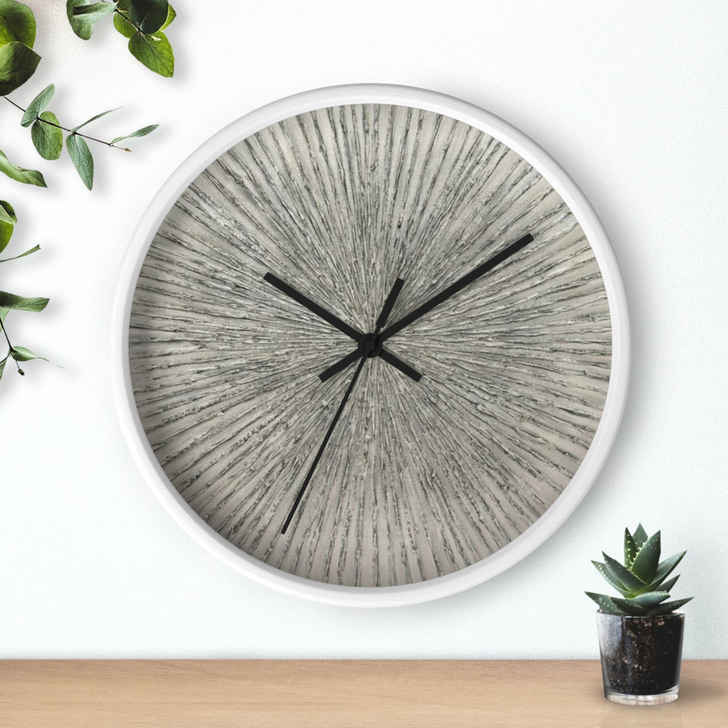 Beige Burst Black Accented Wall Clock