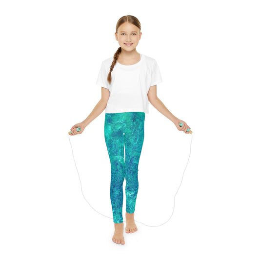 Caribbean Blue Youth Full-Length Leggings (AOP)