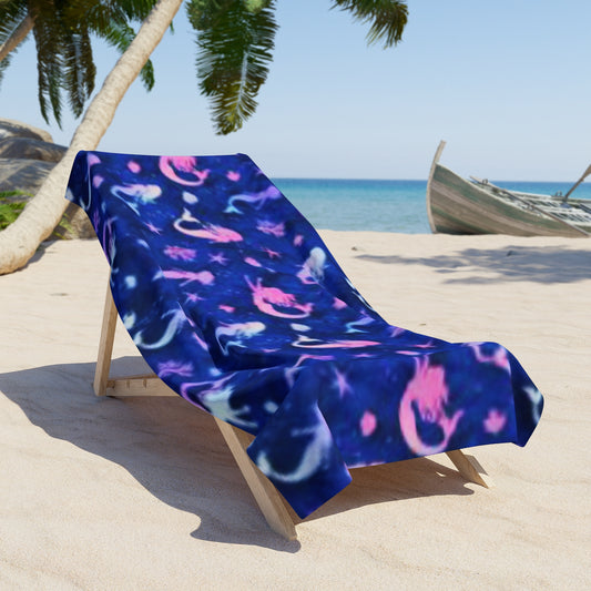 Pink & Purple Mermaid Beach Towel