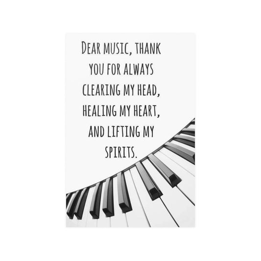 Dear Music, Thank You: Satin Posters (210gsm)