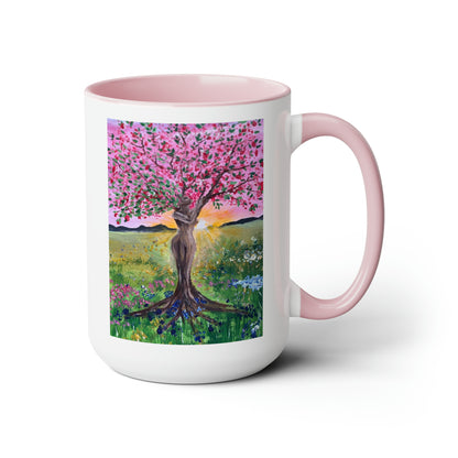 Inspiration of Rebirth/Change Two-Tone Coffee Mugs, 15oz