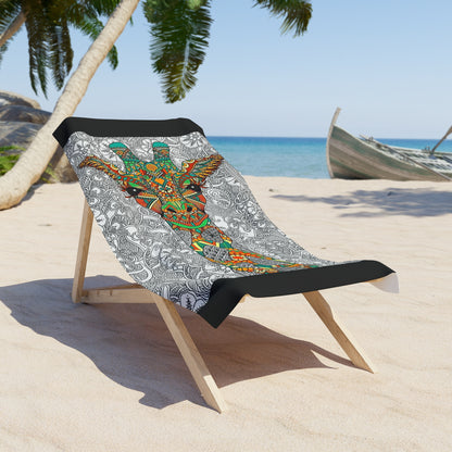 Mosaic Giraffe Beach Towel