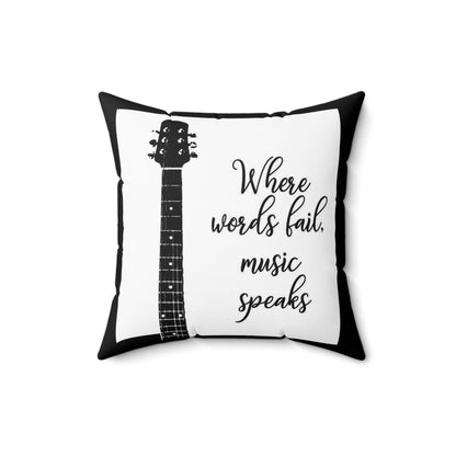 Music quote: Spun Polyester Square Pillow