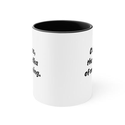 Coffee Vodka Humor: Black Accent Coffee Mug, 11oz