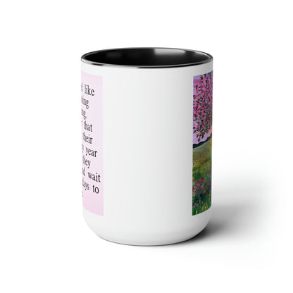 Inspiration of Rebirth/Change Two-Tone Coffee Mugs, 15oz