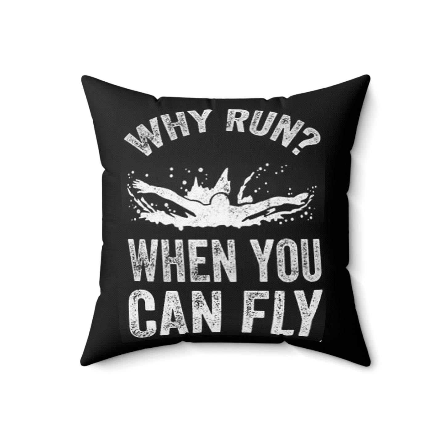 Swim Fly: Spun Polyester Square Pillow