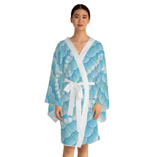 Beautiful Mermaid Inspired Robe: Long Sleeve Kimono Robe (AOP)