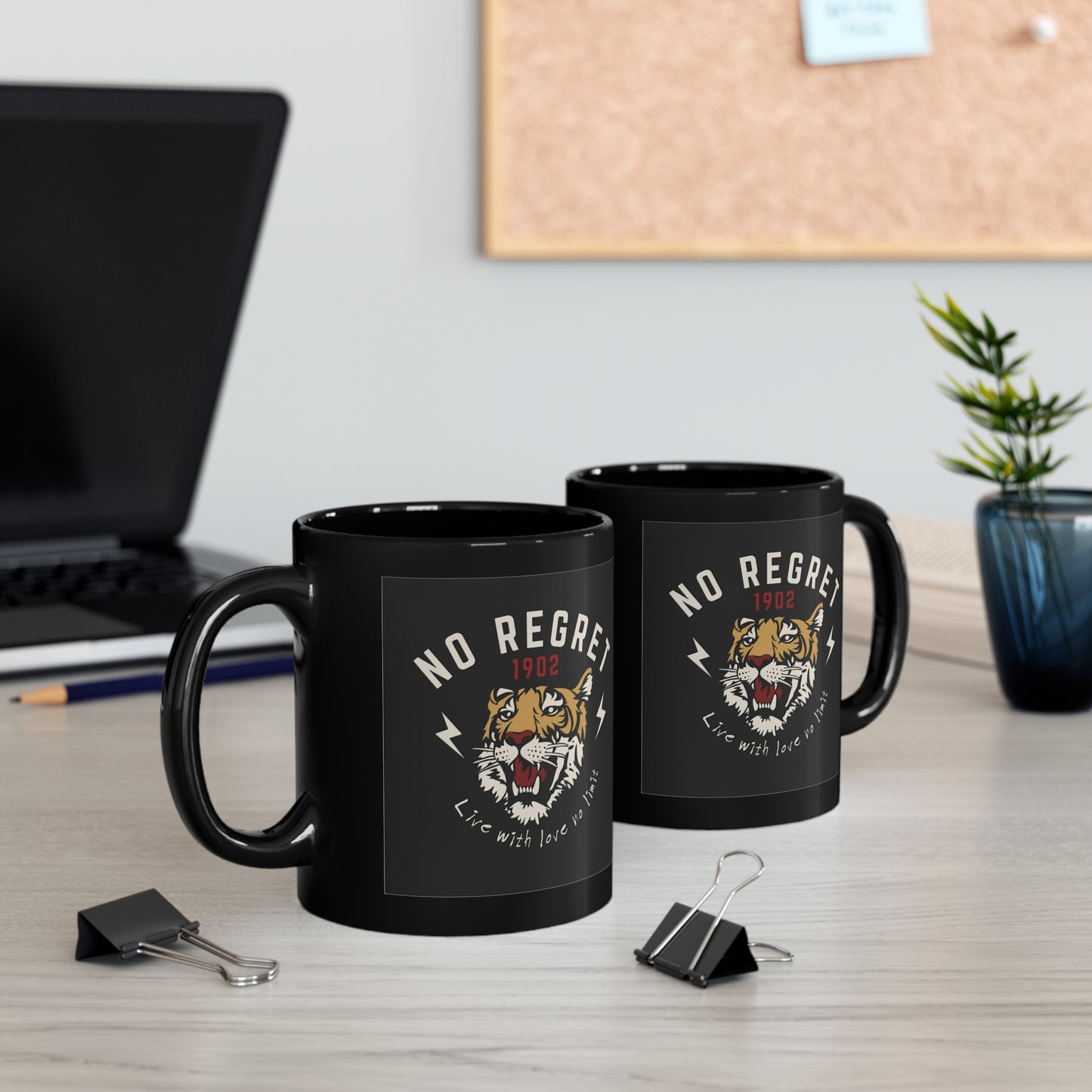 No Regrets 11oz Black Mug